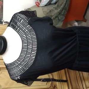 Womens dress tie elastic waist thin material REITMANS Black Summer med